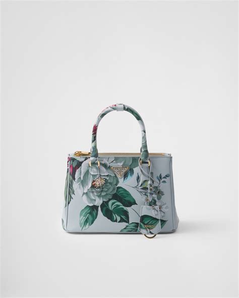 Sage Green Prada Galleria Printed Saffiano Leather Bag 